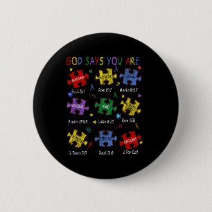 God Says You Are Bible Verses Christian Autism Awa 6 Cm Round Badge