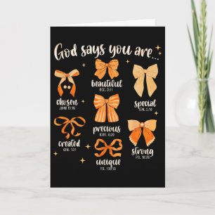 God Says You Are Christian Bible Coquette Bow Than Card