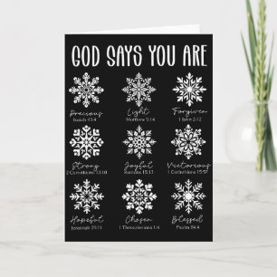 God Says You Are Christian Snowflake Christmas Bib Card