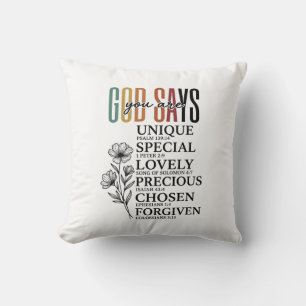 God Says You Are Faith Flower Vintage Shirt Design Cushion