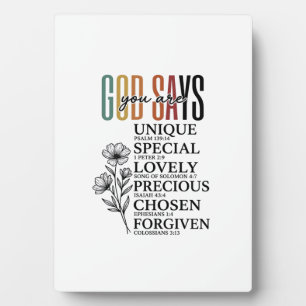 God Says You Are Faith Flower Vintage Shirt Design Plaque