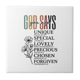 God Says You Are Faith Flower Vintage Shirt Design Tile