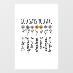 God Says You Are Floral Christian Vector Design_1