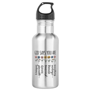 God Says You Are Floral Christian Vector Design_1 532 Ml Water Bottle