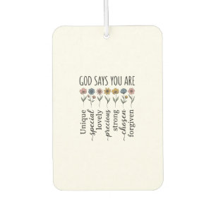 God Says You Are Floral Christian Vector Design_1 Car Air Freshener
