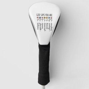 God Says You Are Floral Christian Vector Design_1 Golf Head Cover