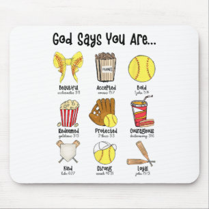 God Says You Are Softll Player Christian Cross Fai Mouse Pad