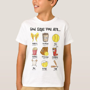 God Says You Are Softll Player Christian Cross Fai T-Shirt