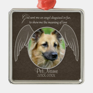 God Sent an Angel Pet Sympathy Custom Metal Tree Decoration