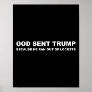 God Sent Trump Because He Ran Out Of Locusts Anti Poster