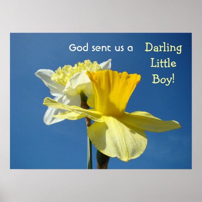 God sent us a Darling Little Boy! art print Spring (Front)