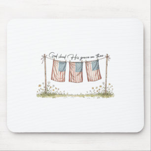 God Shed His Grace On Thee Christian 4th Of July U Mouse Pad