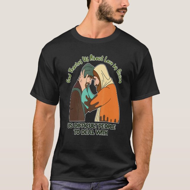 God Teaches Us About Love Retro Christian   T-Shirt (Front)