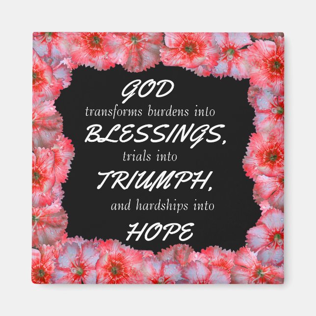 GOD TRANSFORMS BLESSINGS MAGNET (Front)