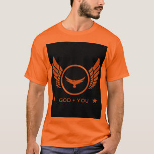 God + U Printed Men's or Adult Handsome Orange T-Shirt