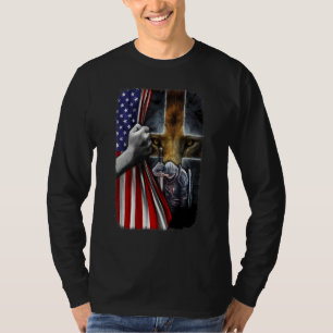 God Warrior Of Christian Jesus Lion Of Judah Usa F T-Shirt