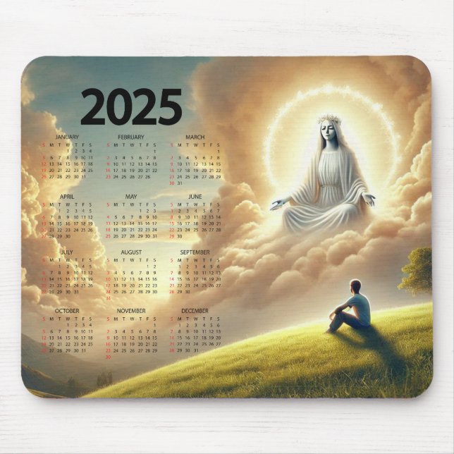 God Watching Over His Child 2025 Calendar Mouse Pad (Front)