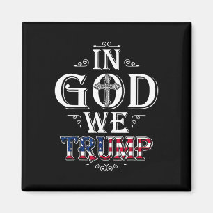 God We Trump 2024 American Flag Patriotic Christia Magnet