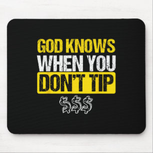 God White Tip Bartender Barman Waiter Pub Gift Mouse Pad
