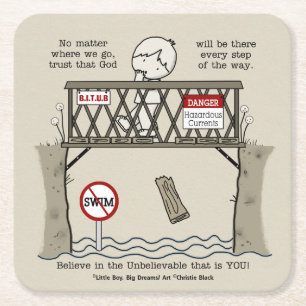 God Will Be There Square Paper Coaster