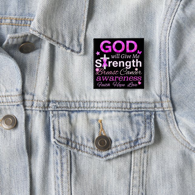 GOD Will Give Me Strength 15 Cm Square Badge (In Situ)