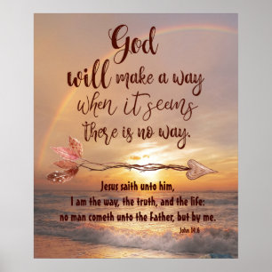 God Will Make a Way with Scripture Poster