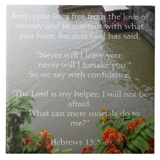 God will never leave you. Christian Gift Tile