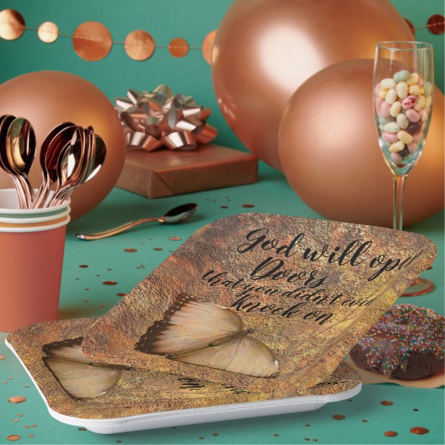 God Will Open Doors" Party Plates (Multi)