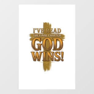 God Wins Christian Vintage Cross Typography Shirt_