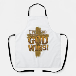 God Wins Christian Vintage Cross Typography Shirt_ Apron