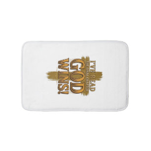 God Wins Christian Vintage Cross Typography Shirt_ Bath Mat