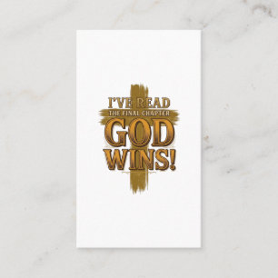 God Wins Christian Vintage Cross Typography Shirt_ Business Card
