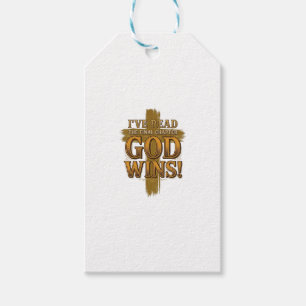 God Wins Christian Vintage Cross Typography Shirt_ Gift Tags