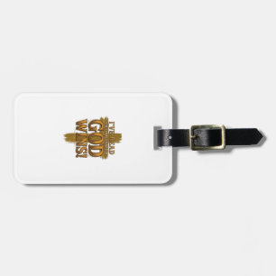 God Wins Christian Vintage Cross Typography Shirt_ Luggage Tag