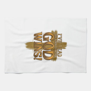 God Wins Christian Vintage Cross Typography Shirt_ Tea Towel