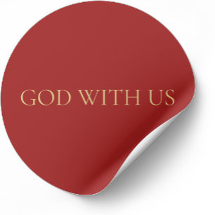 God With Us Christmas Sticker – Red Minimal