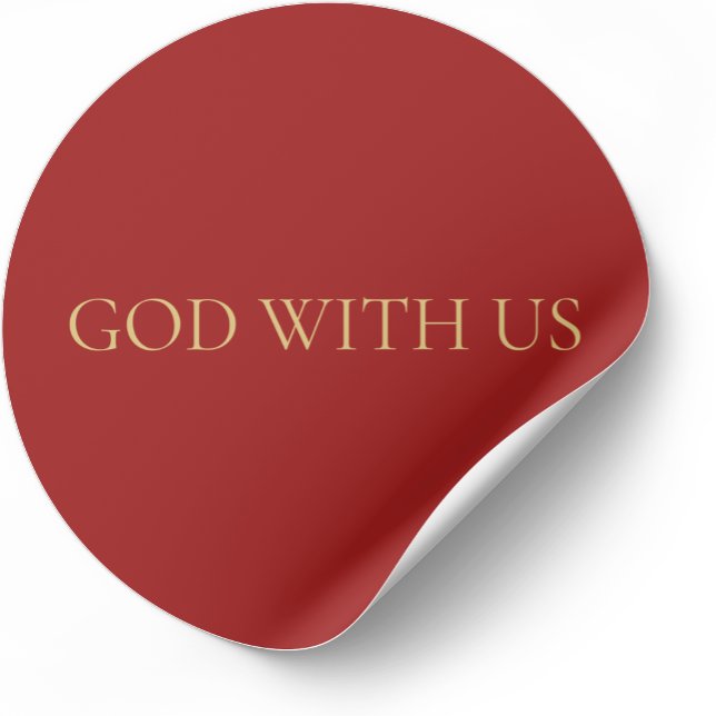 GOD WITH US Red Minimal Christmas Sticker #4 (Creator Uploaded)