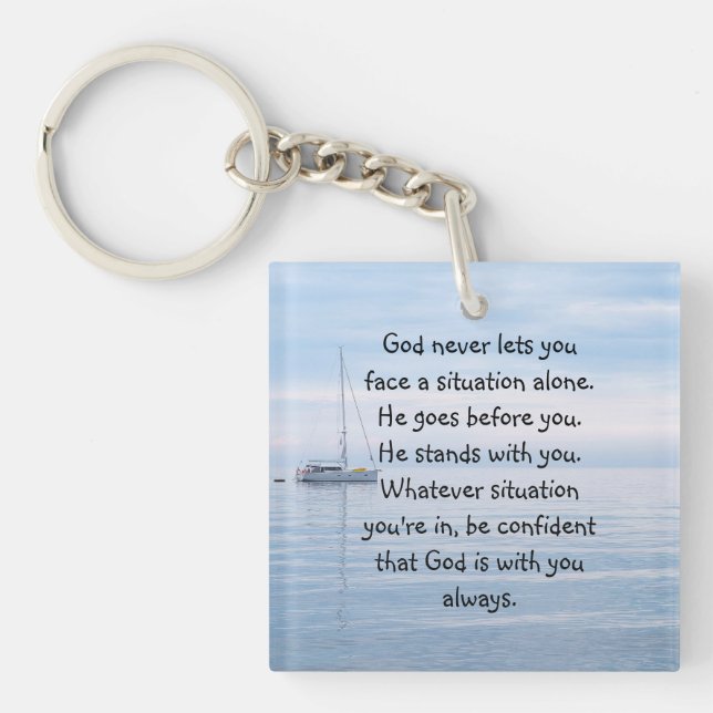 God With You Always Never Alone Inspirational  Key Key Ring (Front)