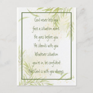 God With You Always Never Alone Inspirational Postcard