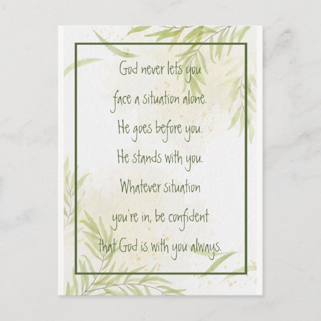 God With You Always Never Alone Inspirational Postcard (Front)