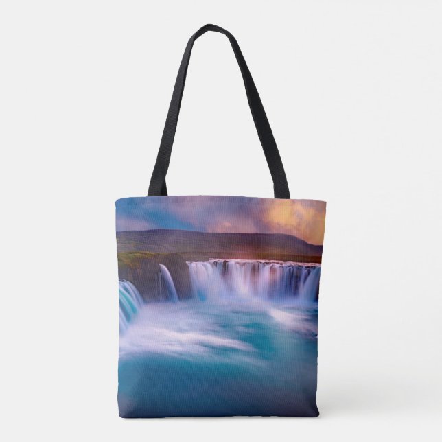 Godafoss, Iceland Waterfalls Tote Bag (Back)