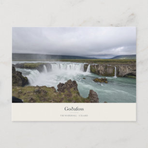Goðafoss Waterfall and Turquoise River Postcard