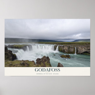 Goðafoss Waterfall and Turquoise River Poster