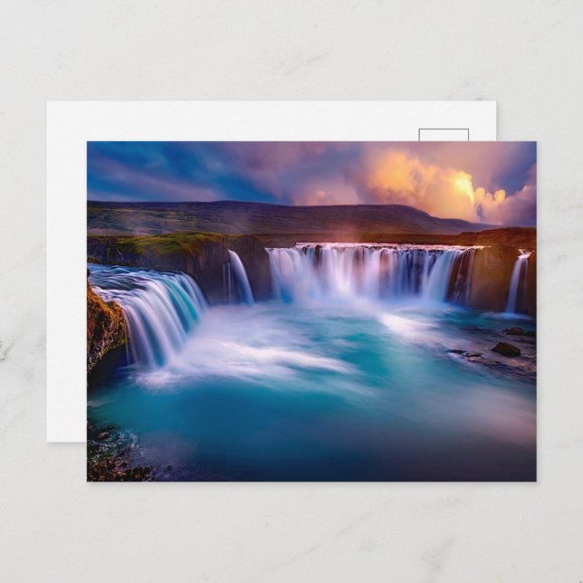Godafoss Waterfall Iceland  Holiday Postcard (Front/Back)