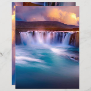 Goðafoss Waterfall Iceland Scrapbook Paper