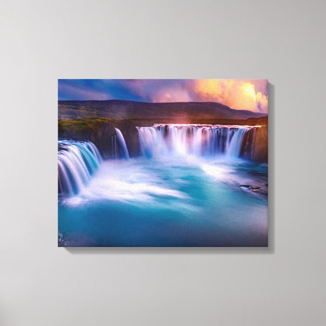 Godafoss Waterfall Iceland Stretched Canvas Print (Front)