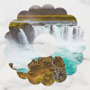 Godafoss waterfall, Iceland Wine Glass Tag