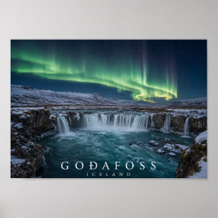 Goðafoss Waterfall of the Gods Iceland A4 Poster