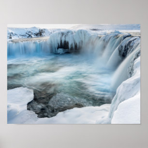 Godafoss waterfall, winter, Iceland 2 Poster