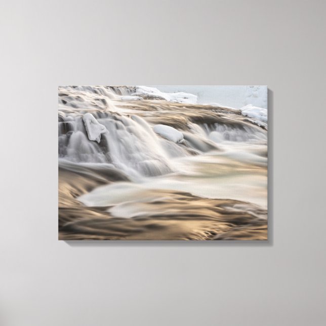 Godafoss waterfall, winter, Iceland 3 Canvas Print (Front)